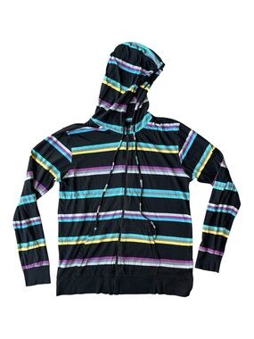 KREW / KR3W Vintage Skate Y2K Striped Zip Hoodie XL
